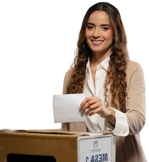 Mujer votando